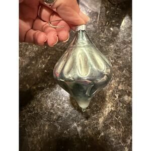 Vintage Shiny Brite Christmas Ornament Chandelier UFO Carriage Blue